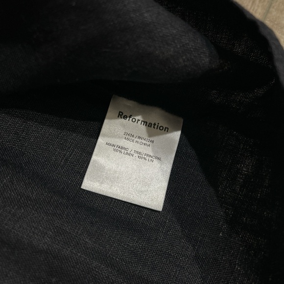 Reformation black linen Winifred mini dress - Picture 3 of 3